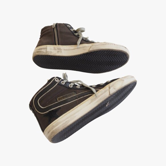 (RARE) GOLDEN GOOSE | SUEDE LEATHER "SLIDE" MUD BLACK BROWN SNEAKERS - Picture 5 of 7